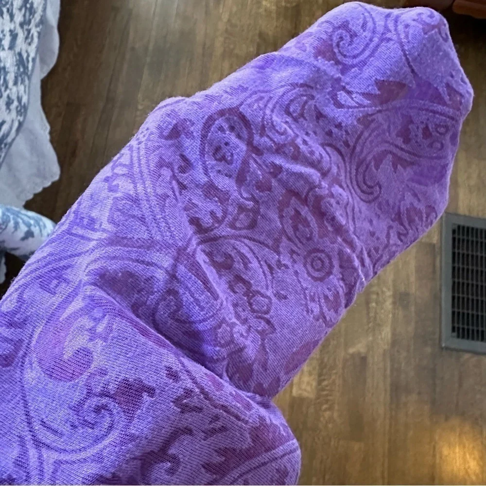 Purple Paisley Print Infinity Scarf 20” Wide